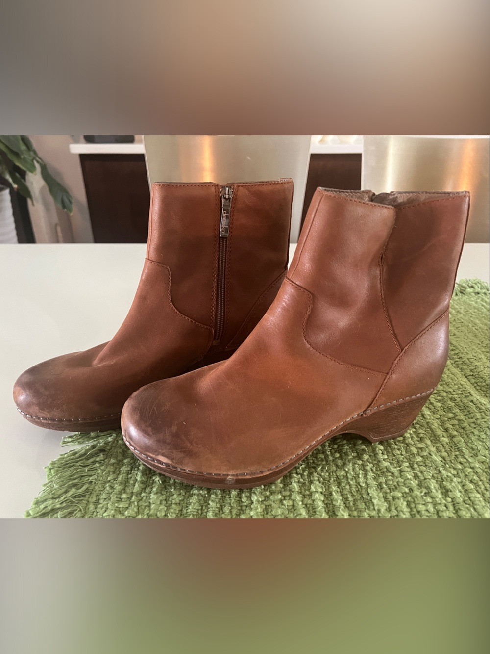 Dansko Women's Brown Leather Heeled Ankle Boots